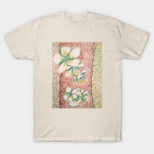 Tree trunk with blossoms T-Shirt